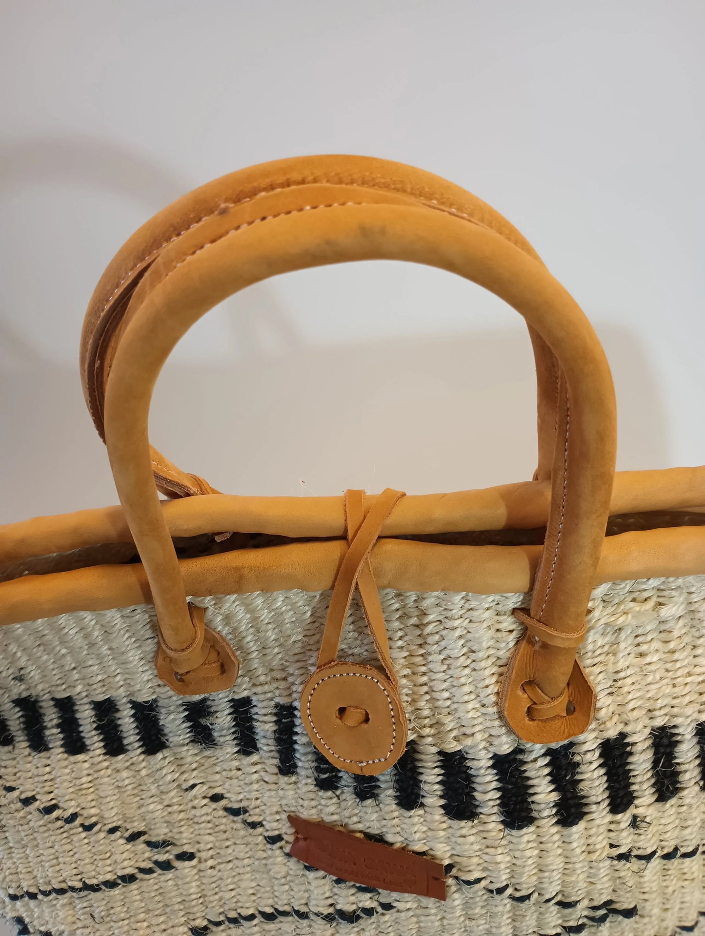 Balance Point Handwoven Straw Sisal Basket Tote Bag
