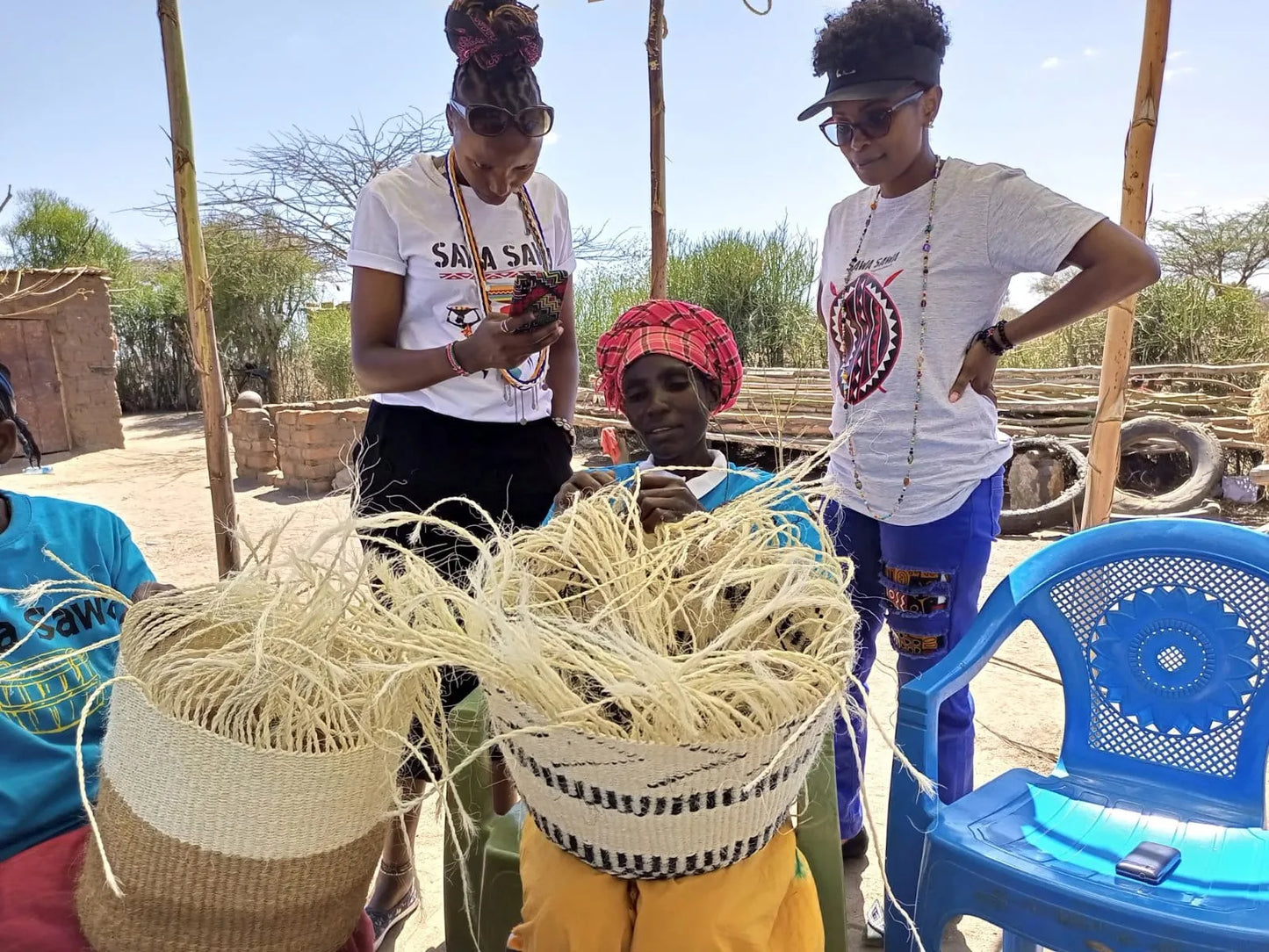 Balance Point Handwoven Straw Sisal Basket Tote Bag