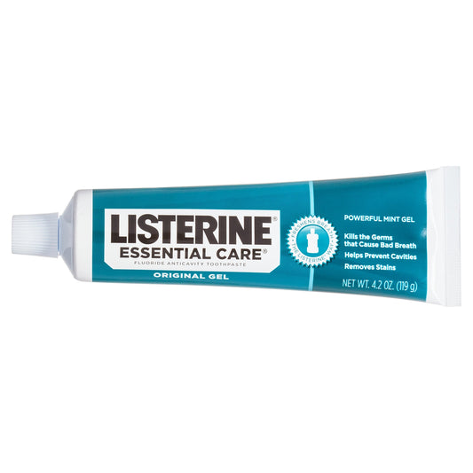 Listerine Essential Care Fluoride Gel Toothpaste, Powerful Mint - 4.2 oz