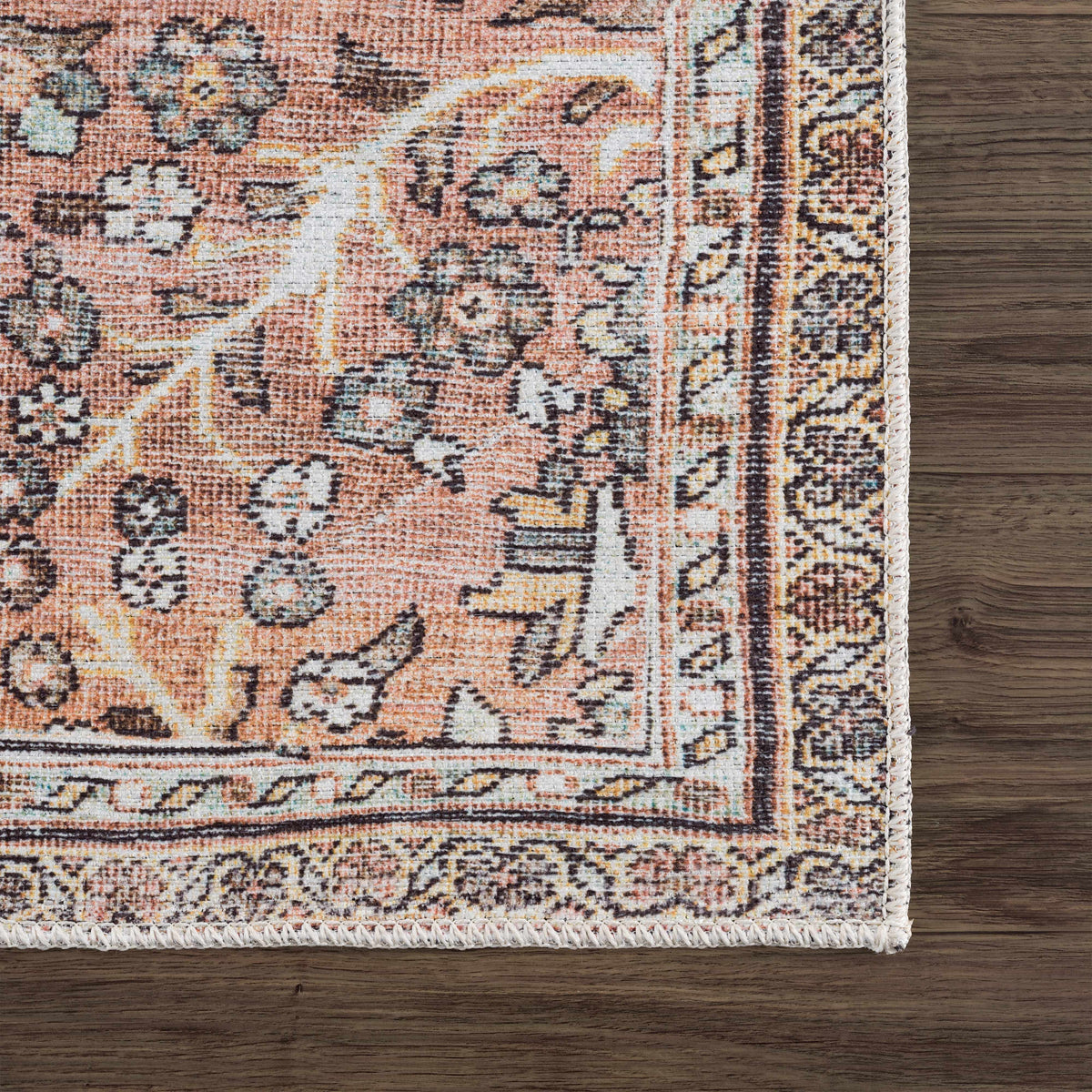 Urpi Rose & Brown Washable Area Rug