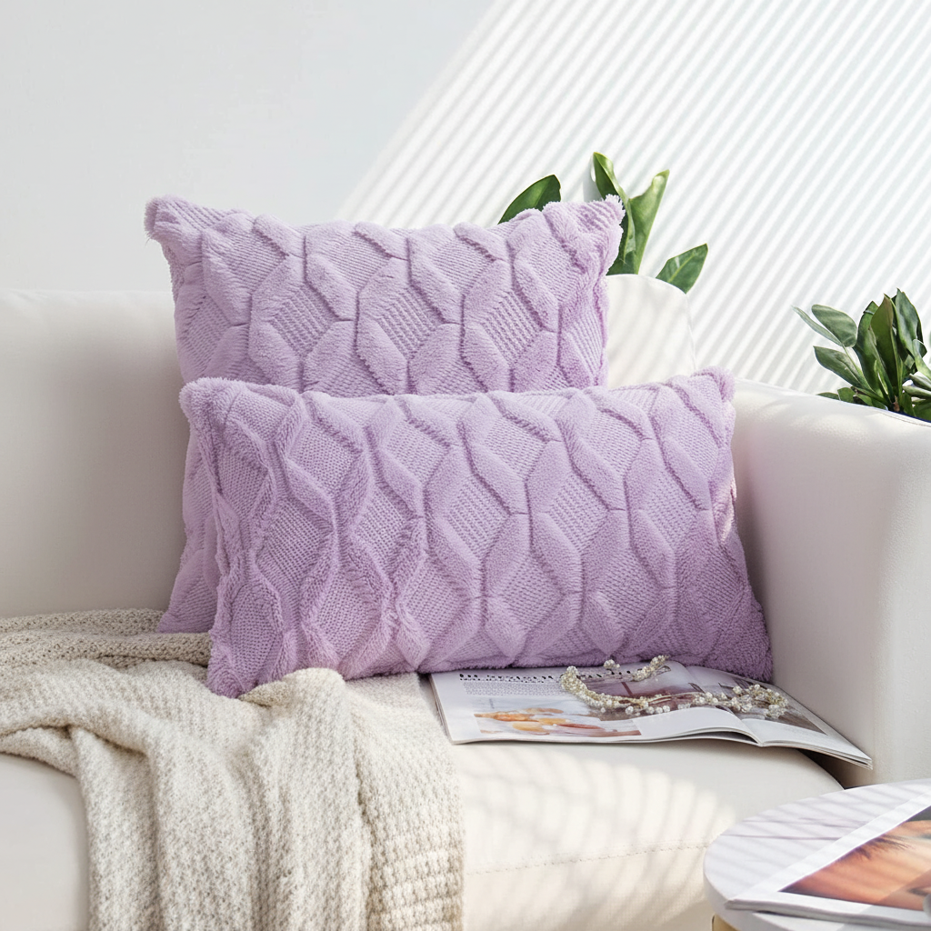 Pack of 2 bundle One 18"x18" with a matching color of one 12"x20" Square and rectangle combo set throw pillow covers with inserts