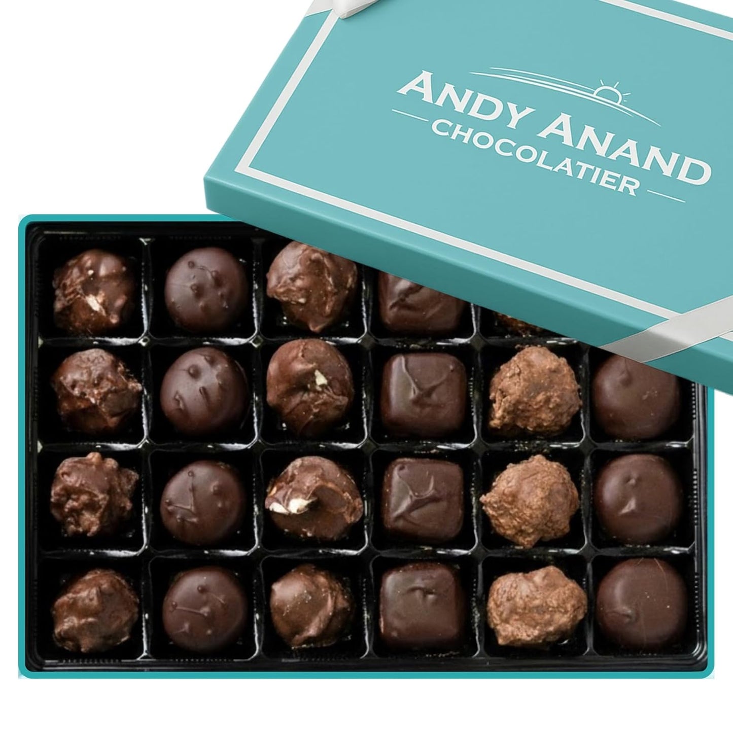 Andy Anand Sugar Free Chocolate Sampler: Caramels, Butter Creams, and Clusters (60% Cocoa Butter)