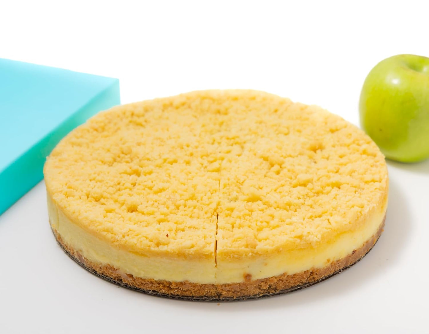 Andy Anand Gourmet Sugar-Free Apple Streusel Cheesecake 9" 2.8 lbs. Keto & Diabetic Friendly, No Added Sugar. Real California Cream Cheese, Artisan, Halal, Reusable Tray