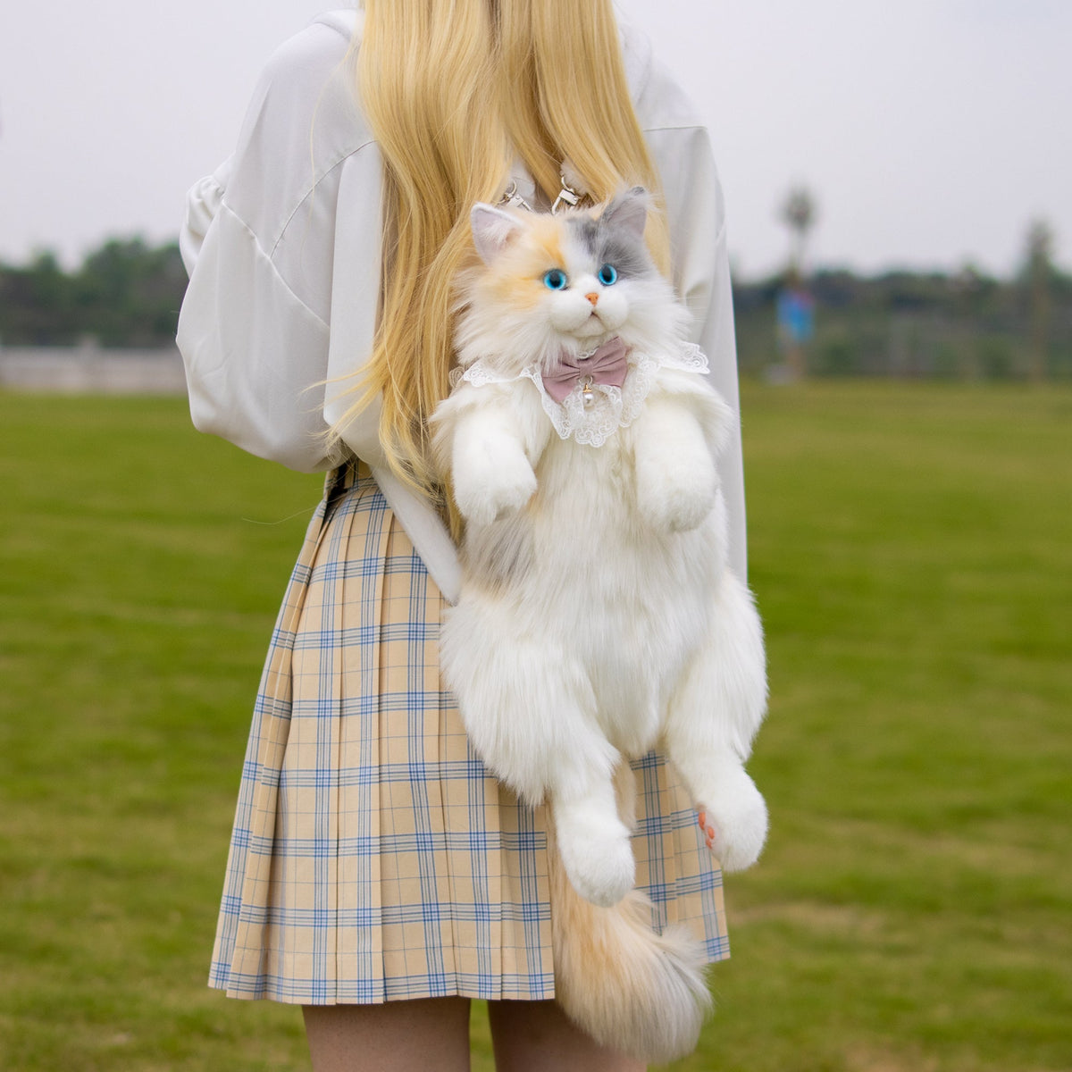 Fairy Light Calico Cat Backpack –Handmade Glowing Plush Gift