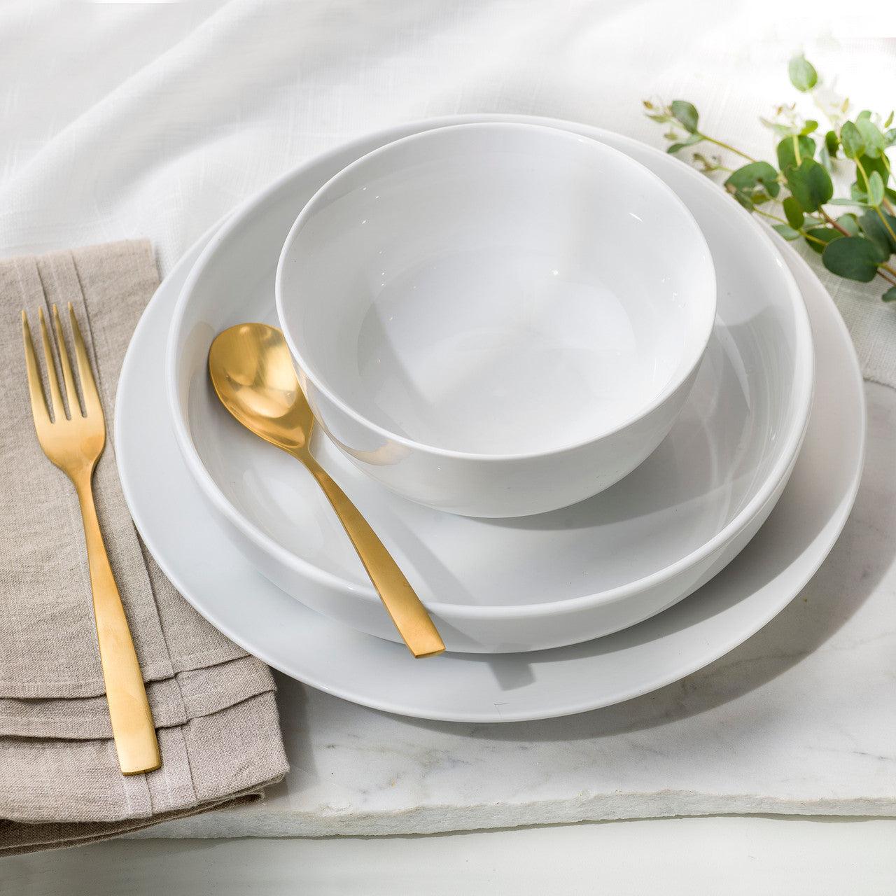 White Essential 12 Piece Entree Bowl Dinnerware Set