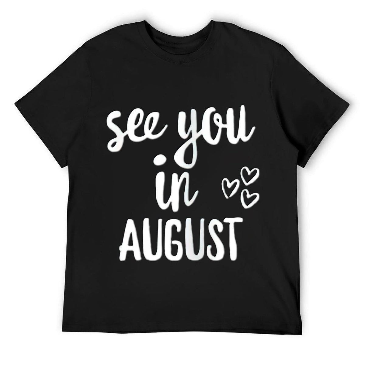 See You in August" Women's Maternity Tee - Soft 100% Cotton, Lightweight & Breathable with Crew Neck, Short Sleeves - Ideal for Pregnancy Announcement, Casual Wear & More, Maternity Clothes