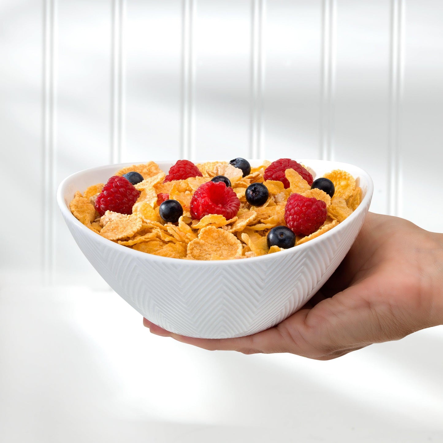 Highlands Set of 3 White Stoneware Prep & Serve Nesting Bowls