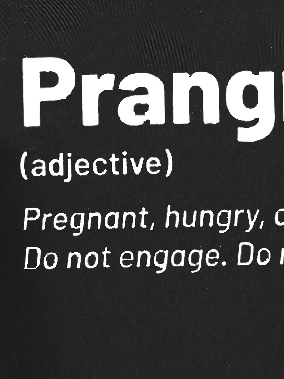 Maternity "Prangry" Print T-Shirt, Comfy Casual Short Sleeve Pregnancy Tee, Humorous Text Graphic
