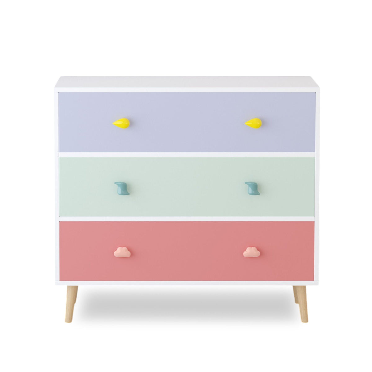 3 Drawer Dresser Storage Cabinet with Anti-Tip Safety - White or Green