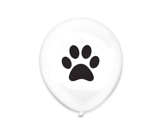 25 Black Paw Print Balloons