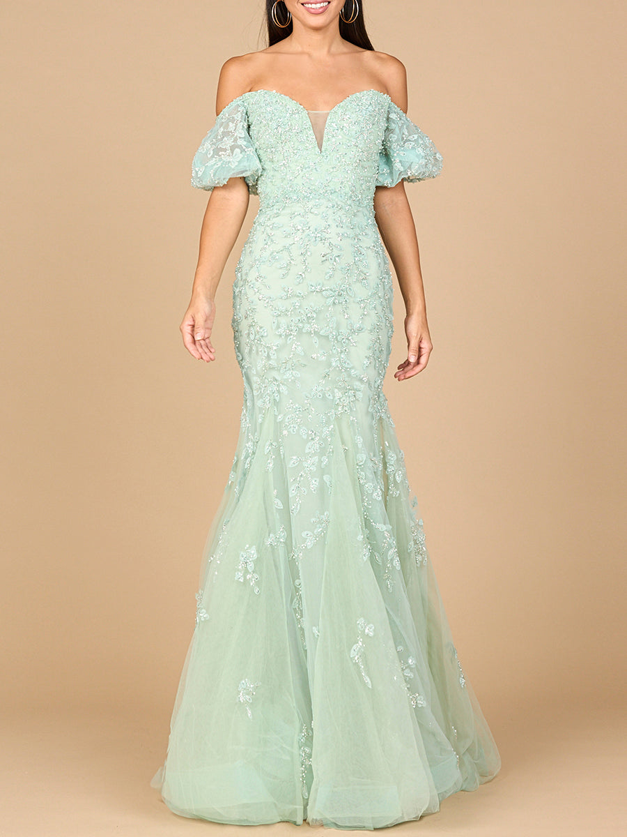 Lace, Off Shoulder Mermaid Gown