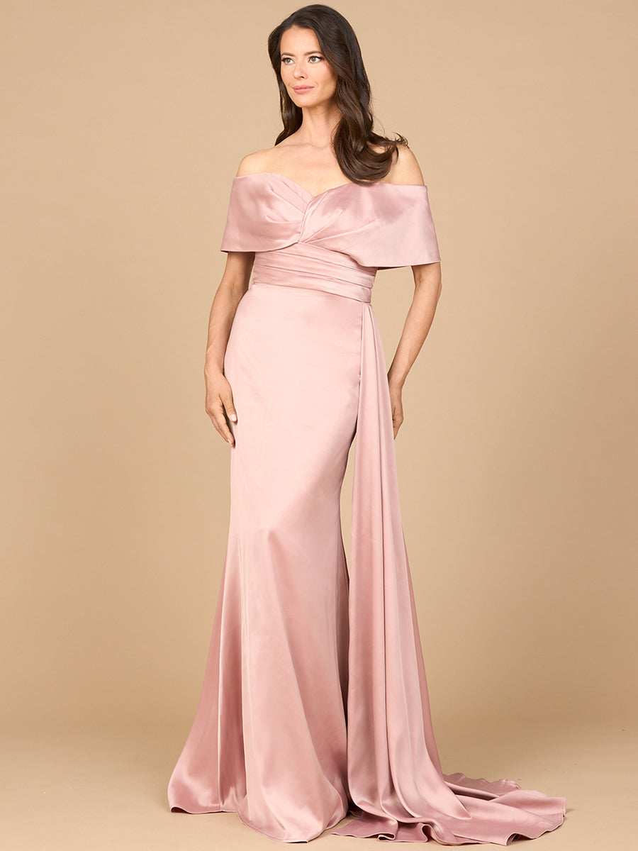 Off Shoulder Satin Dress