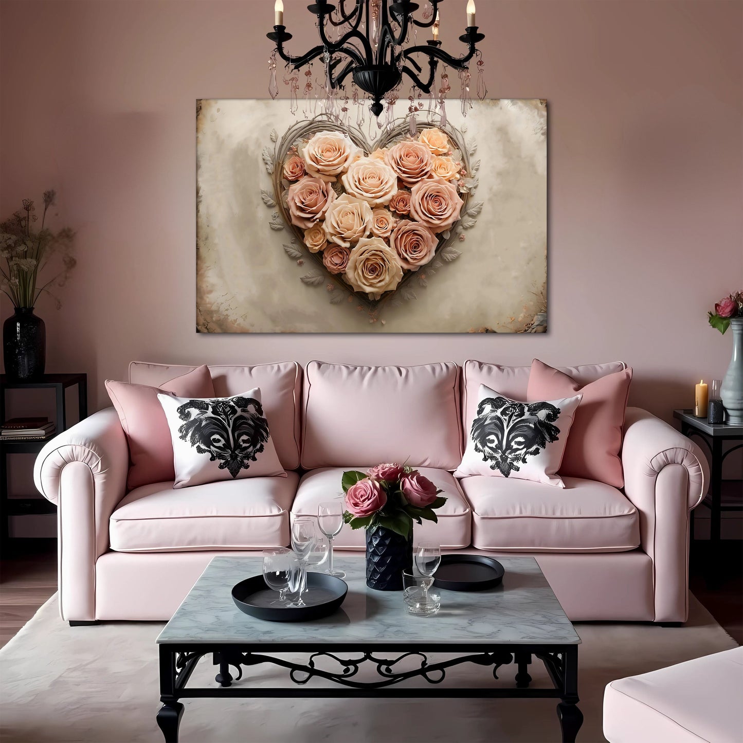 3D Floral Heart Wall Art III
