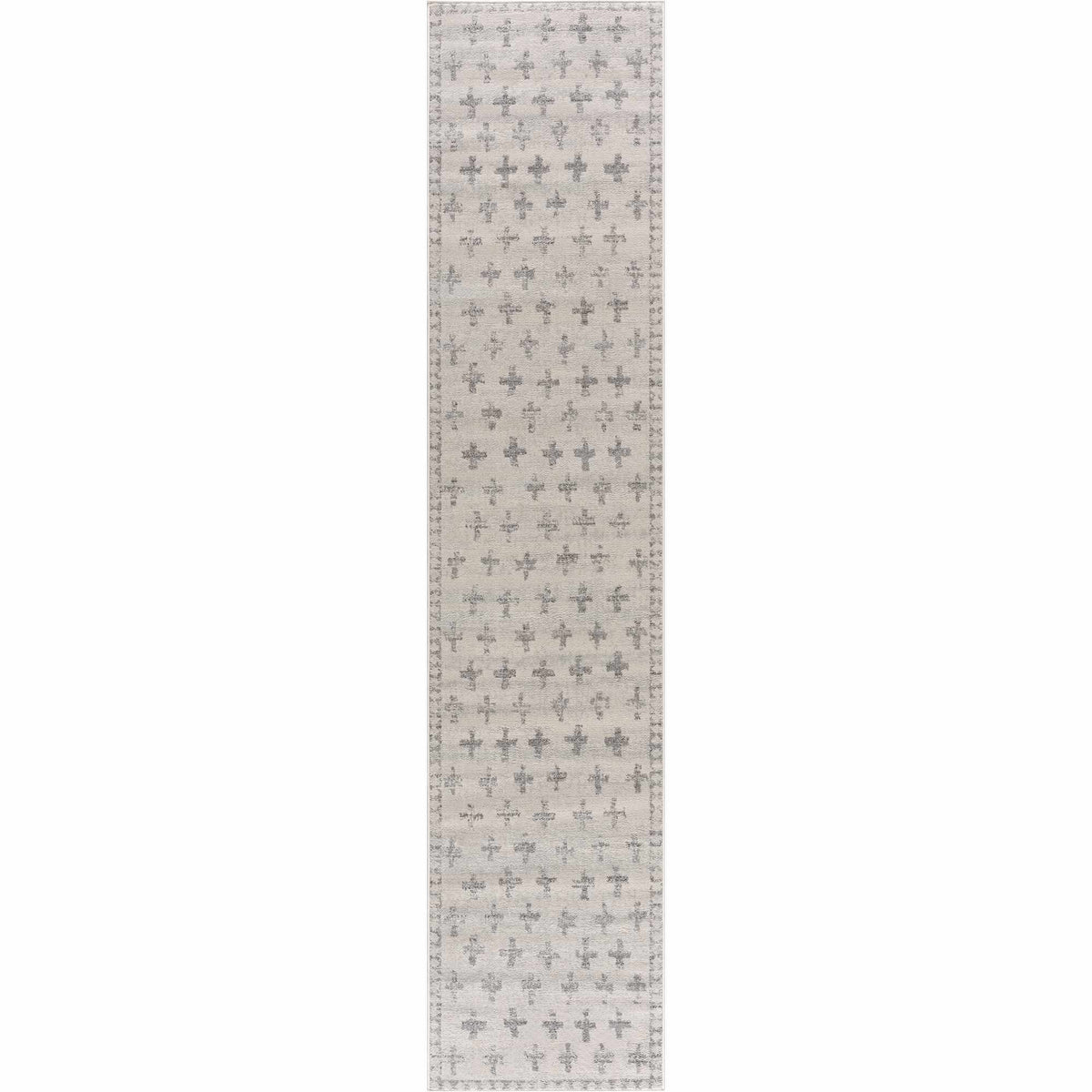 Tigris Swiss Cross Ivory & Gray 2322 Area Rug