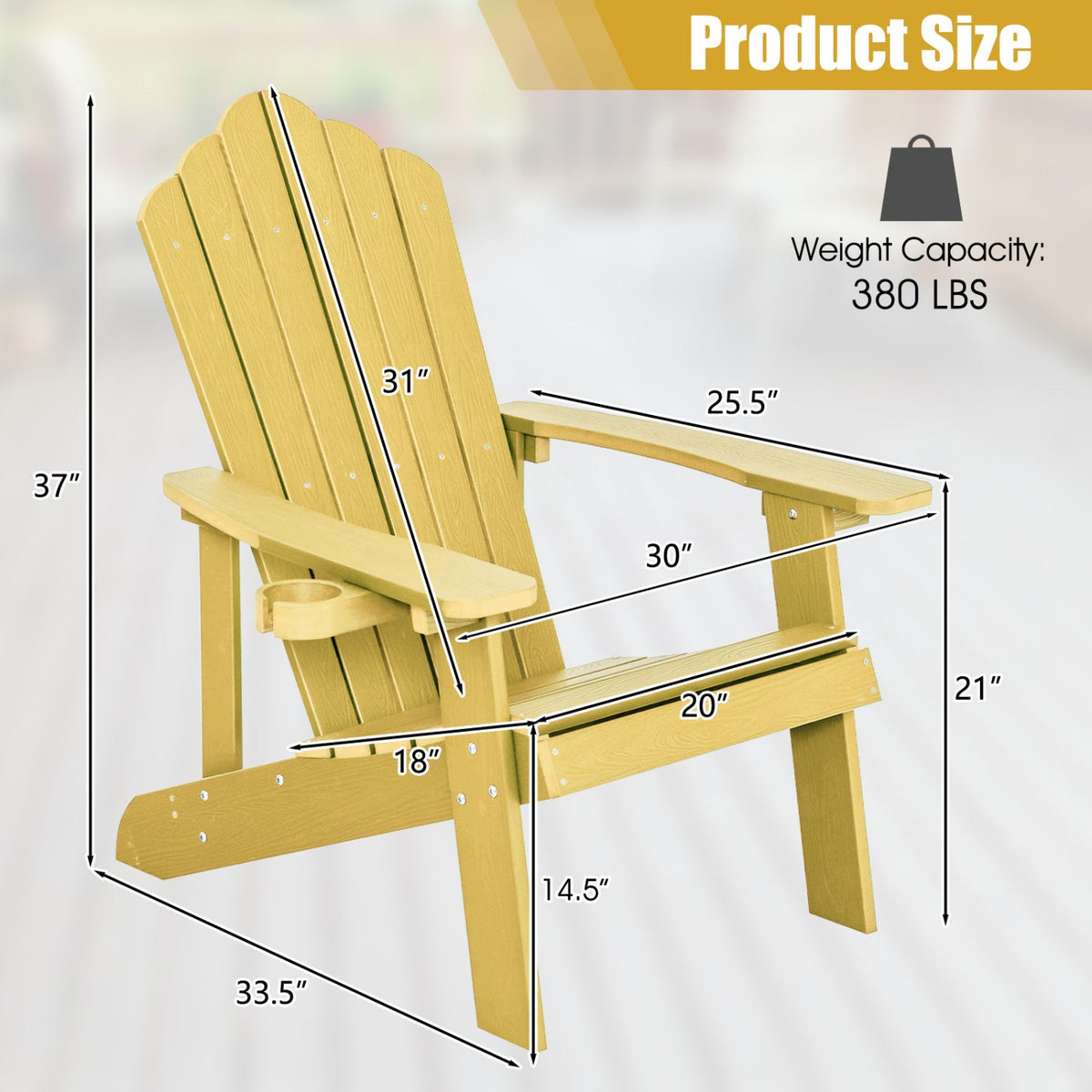Adirondack Chair Set - Adult & Kids Pair for Patio