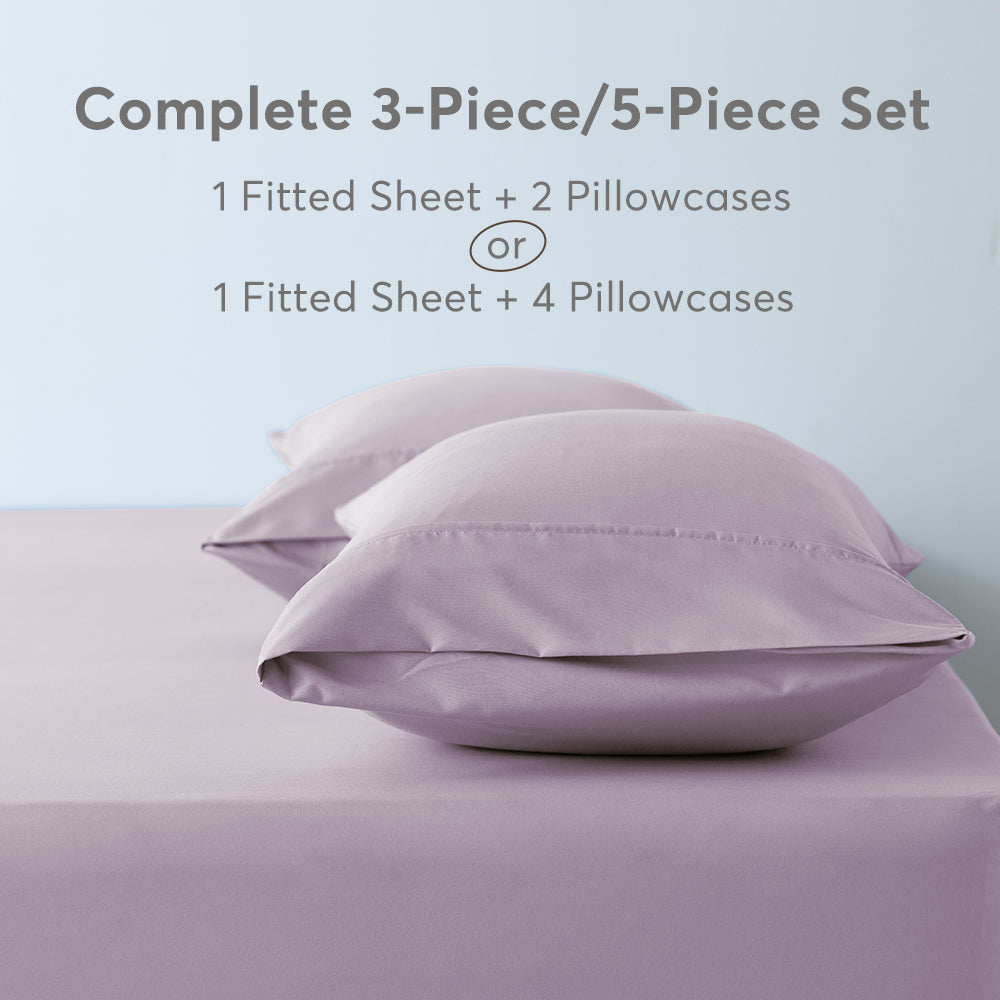 All Season Deep Pocket Fitted Sheet Set with Pillowcases, Room Decor, Graduation Gifts
