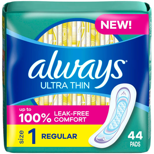 Always Pads, Ultra Thin, Without Wings, Regular, Size 1