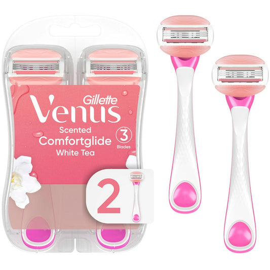 Gillette® Venus ComfortGlide Disposable White Tea Scented Razor, 2-Pack