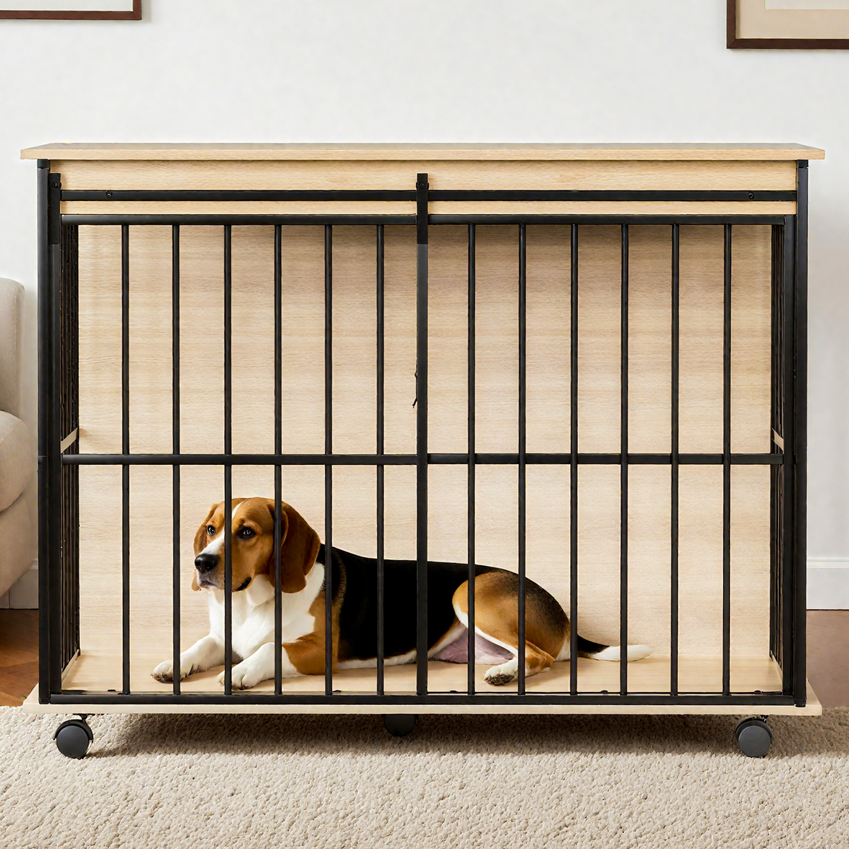 Wooden Dog Crate Furniture for Medium to Large Dogs