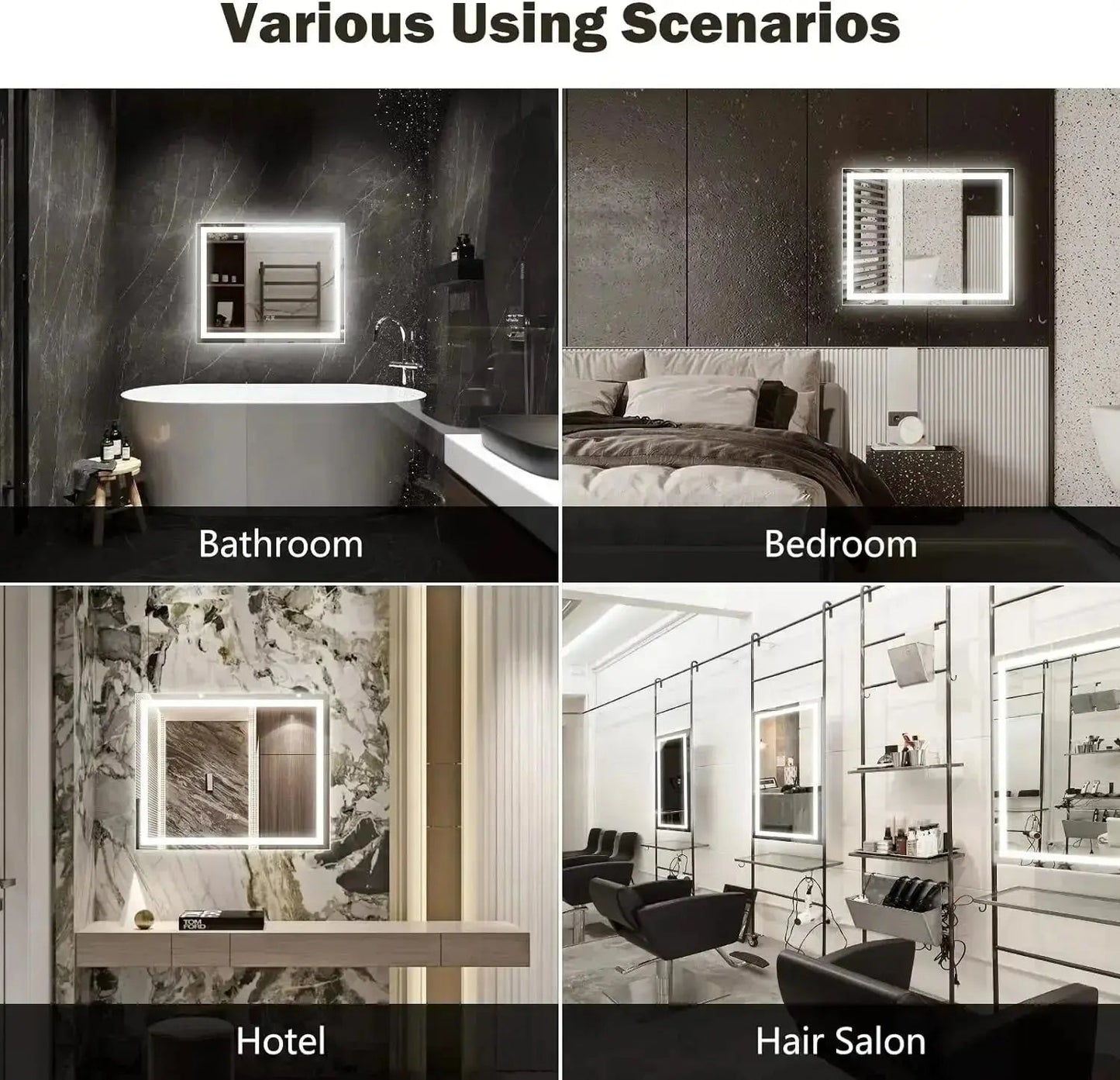 36 x 24  Inch Center Glow LED Bathroom Mirror