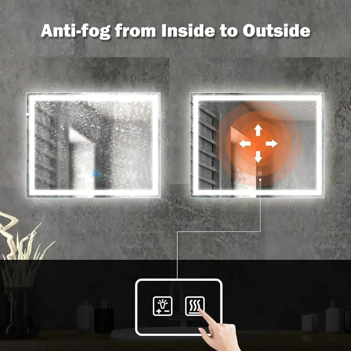 Compact Center Glow LED Bathroom Mirror