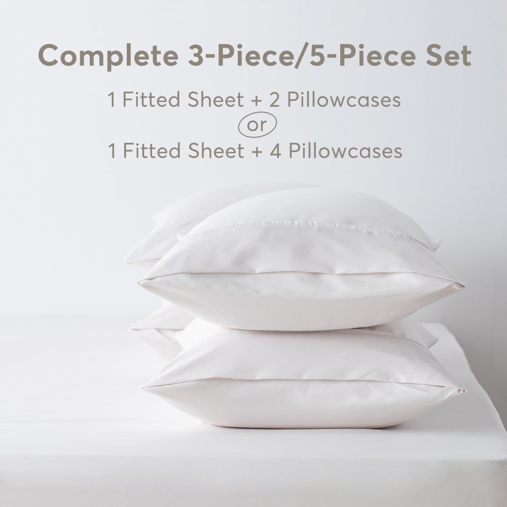 All Season Deep Pocket Fitted Sheet Set with Pillowcases, Room Decor, Graduation Gifts