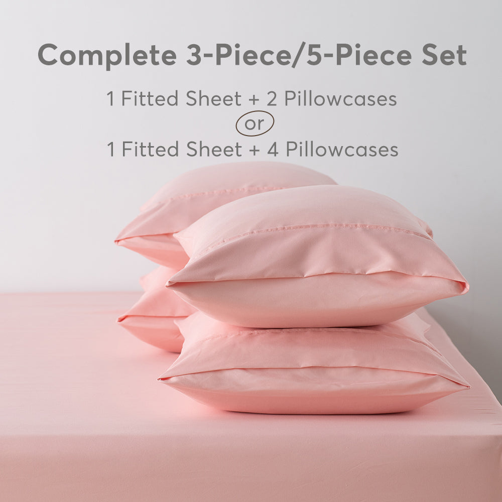 All Season Deep Pocket Fitted Sheet Set with Pillowcases, Room Decor, Graduation Gifts