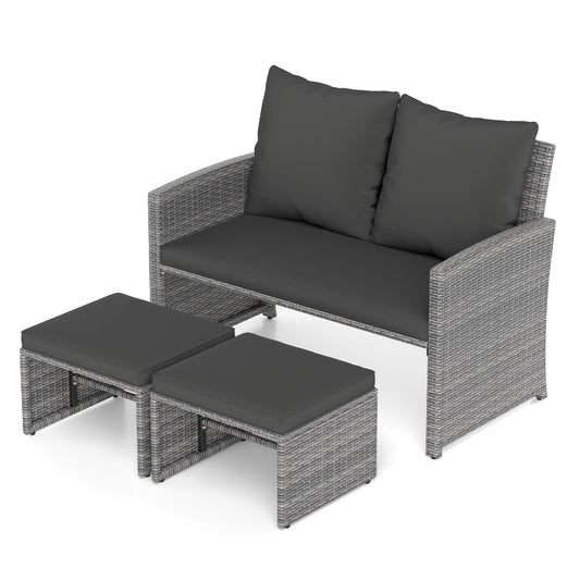 3-Piece Patio Conversation Set with Cushions