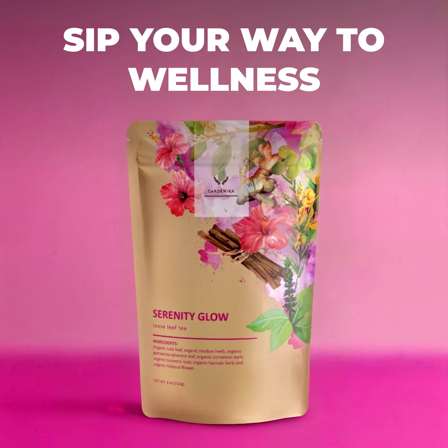 Serenity Glow Tea, Metabolism Support | Ayurvedic Blend | Organic