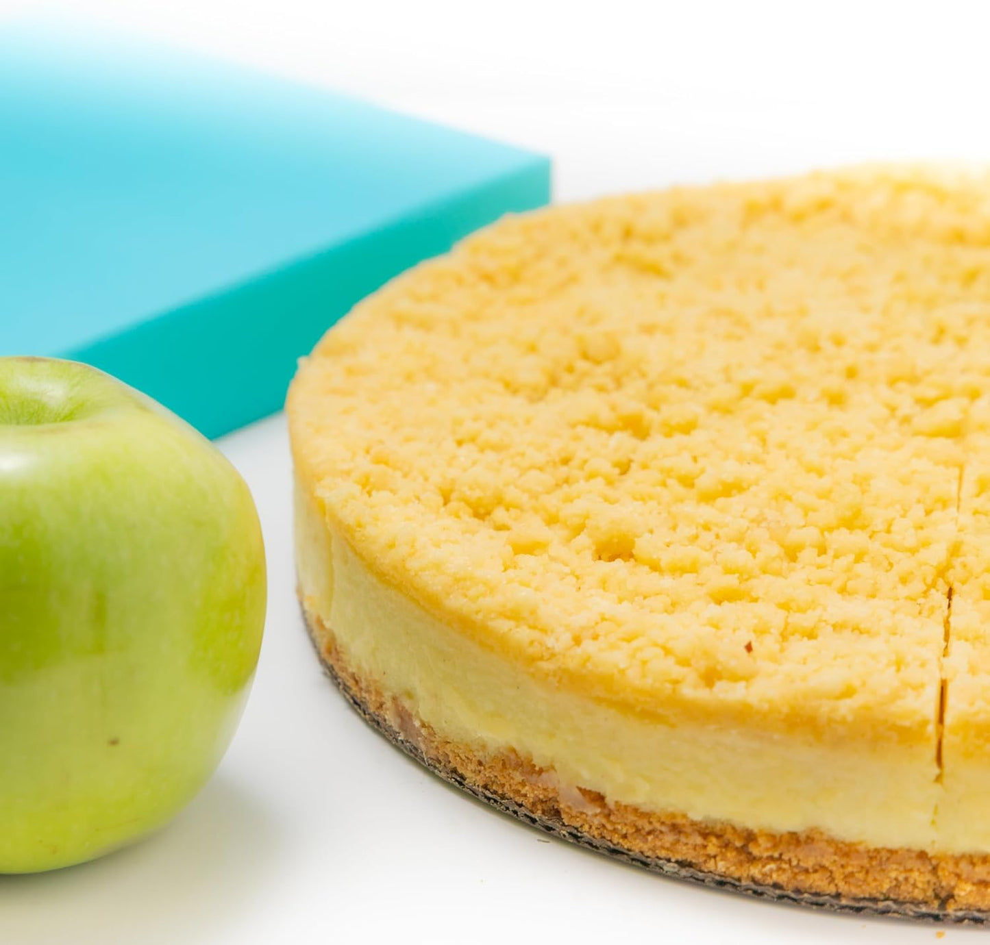 Andy Anand Gourmet Sugar-Free Apple Streusel Cheesecake 9" 2.8 lbs. Keto & Diabetic Friendly, No Added Sugar. Real California Cream Cheese, Artisan, Halal, Reusable Tray