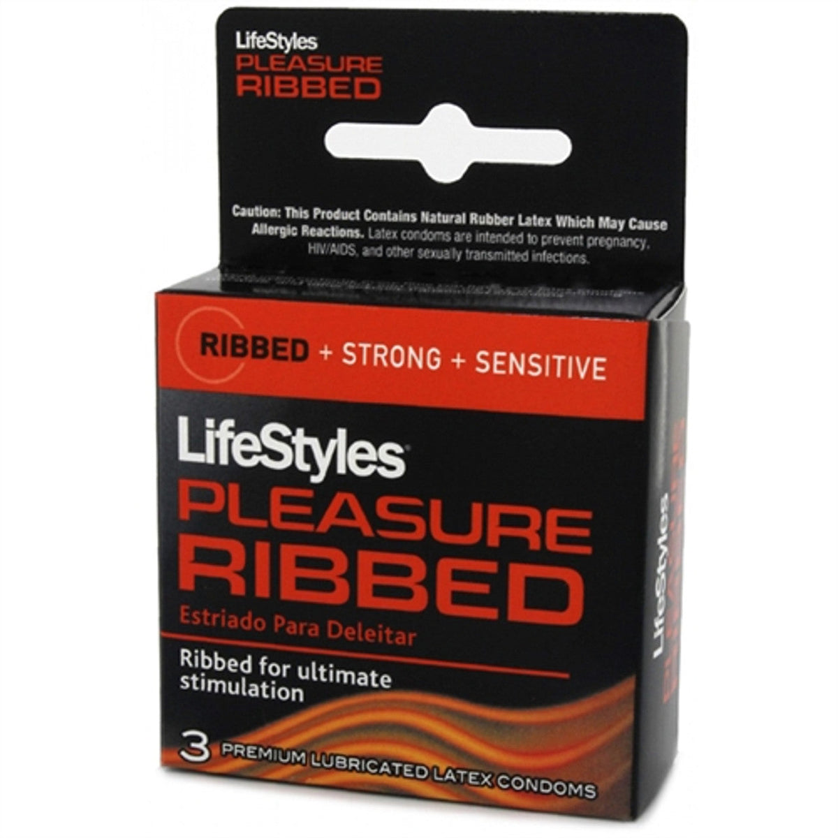 LifeStyles Ribbed Pleasure Condoms Lubricated Latex