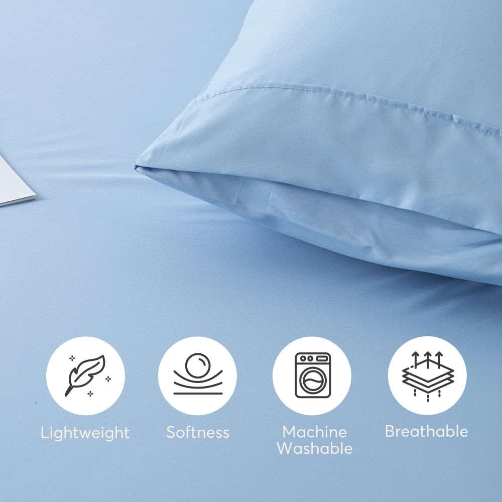 All Season Deep Pocket Fitted Sheet Set with Pillowcases, Room Decor, Graduation Gifts