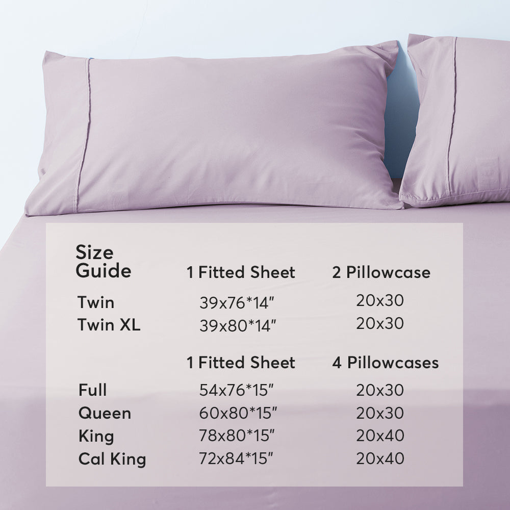 All Season Deep Pocket Fitted Sheet Set with Pillowcases, Room Decor, Graduation Gifts