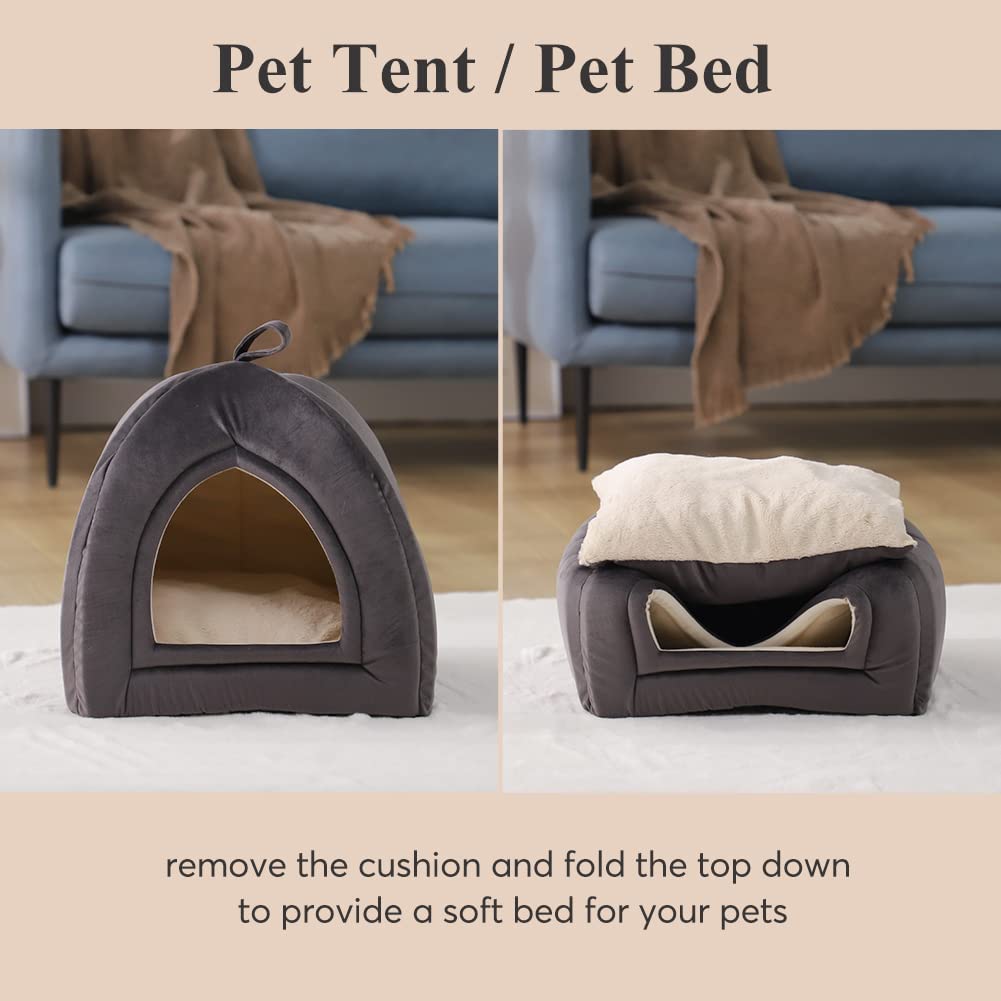 Cat Bed, Lovely Tent with Removable Washable Pillow Cushion