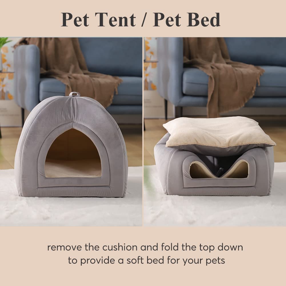 Cat Bed, Lovely Tent with Removable Washable Pillow Cushion