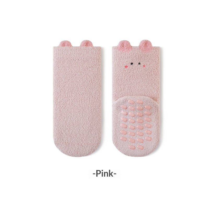 Learning Socks Cartoon Home Socks Children Fleece-lined