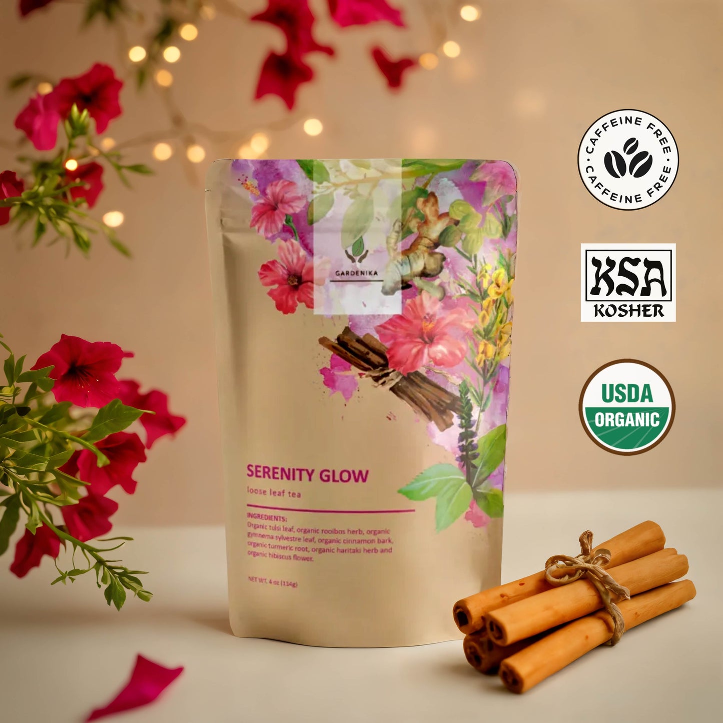 Serenity Glow Tea, Metabolism Support | Ayurvedic Blend | Organic