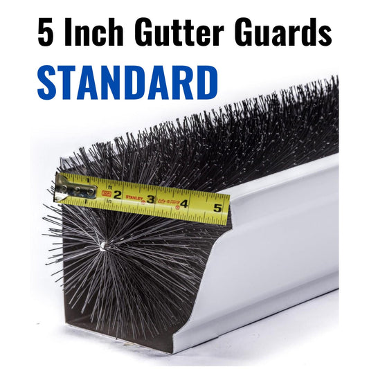 5 Inch Gutter Guards – Standard Size Brush Leaf Guard (4.25" Dia) – Easy Gutter Protection & Leaf Filter Alternative
