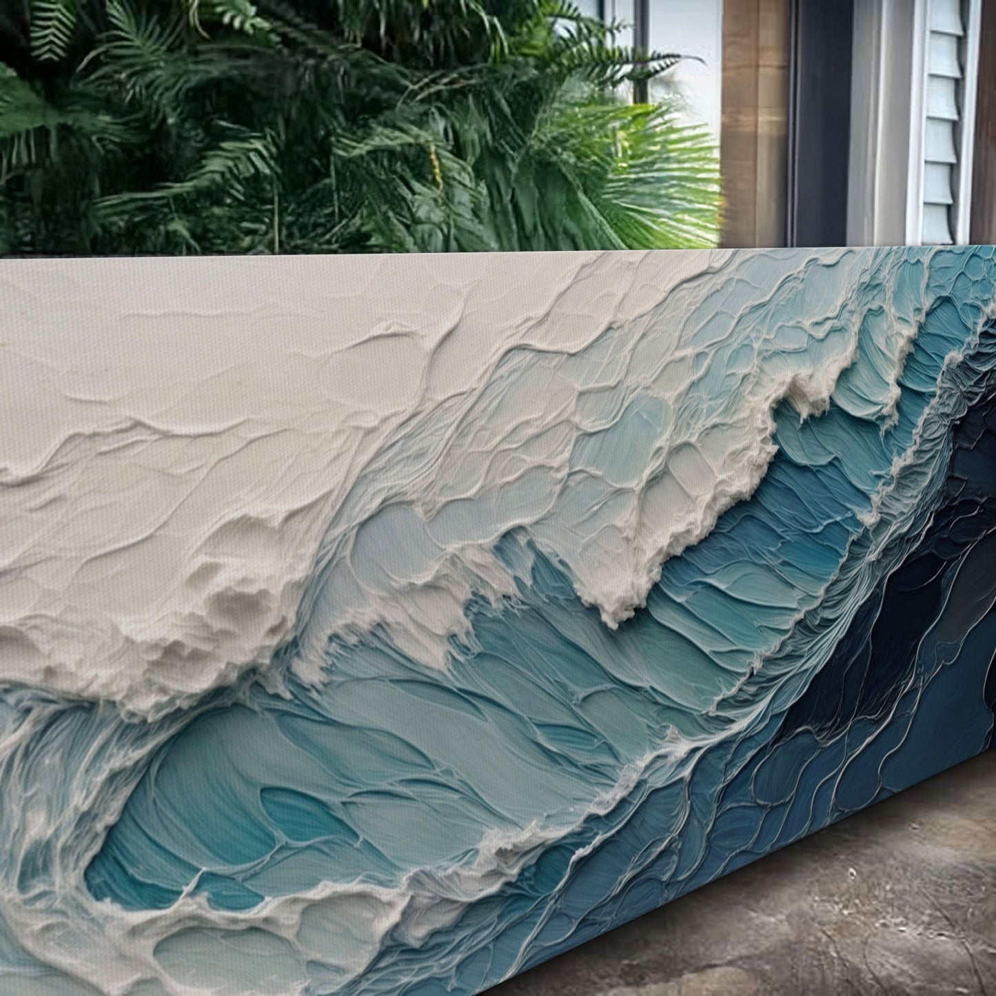 Ocean's Embrace Seascape Impasto Wall Art