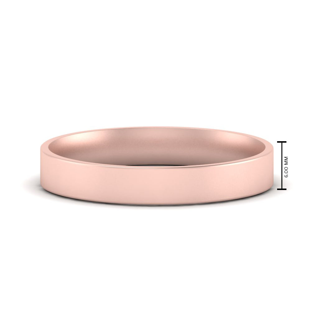 Light Weight Flat 4 mm Mens Wedding Band