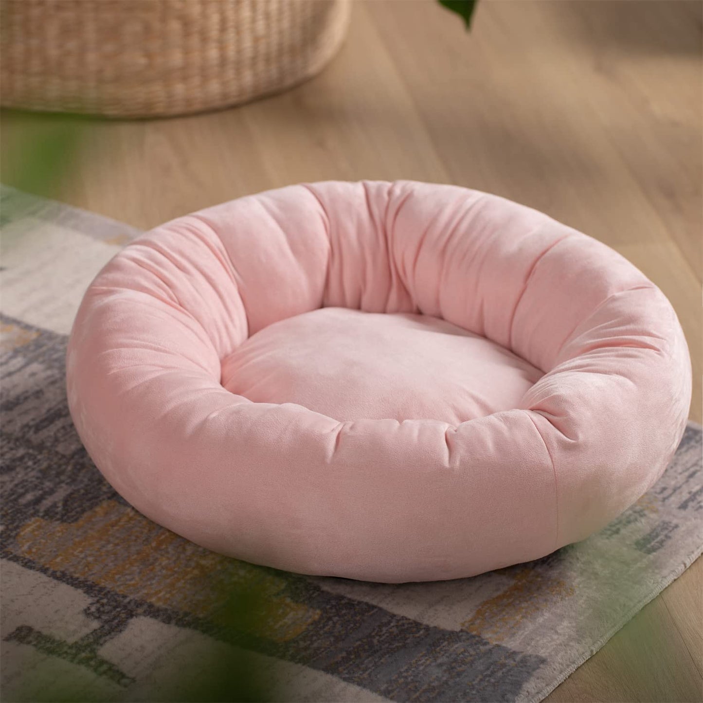 Donut Design Round Dog Bed, Anti Slip and Machine Washable