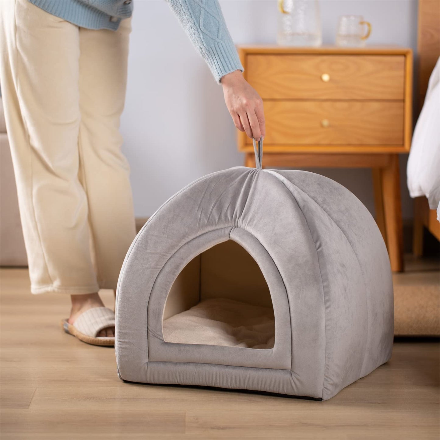 Cat Bed, Lovely Tent with Removable Washable Pillow Cushion