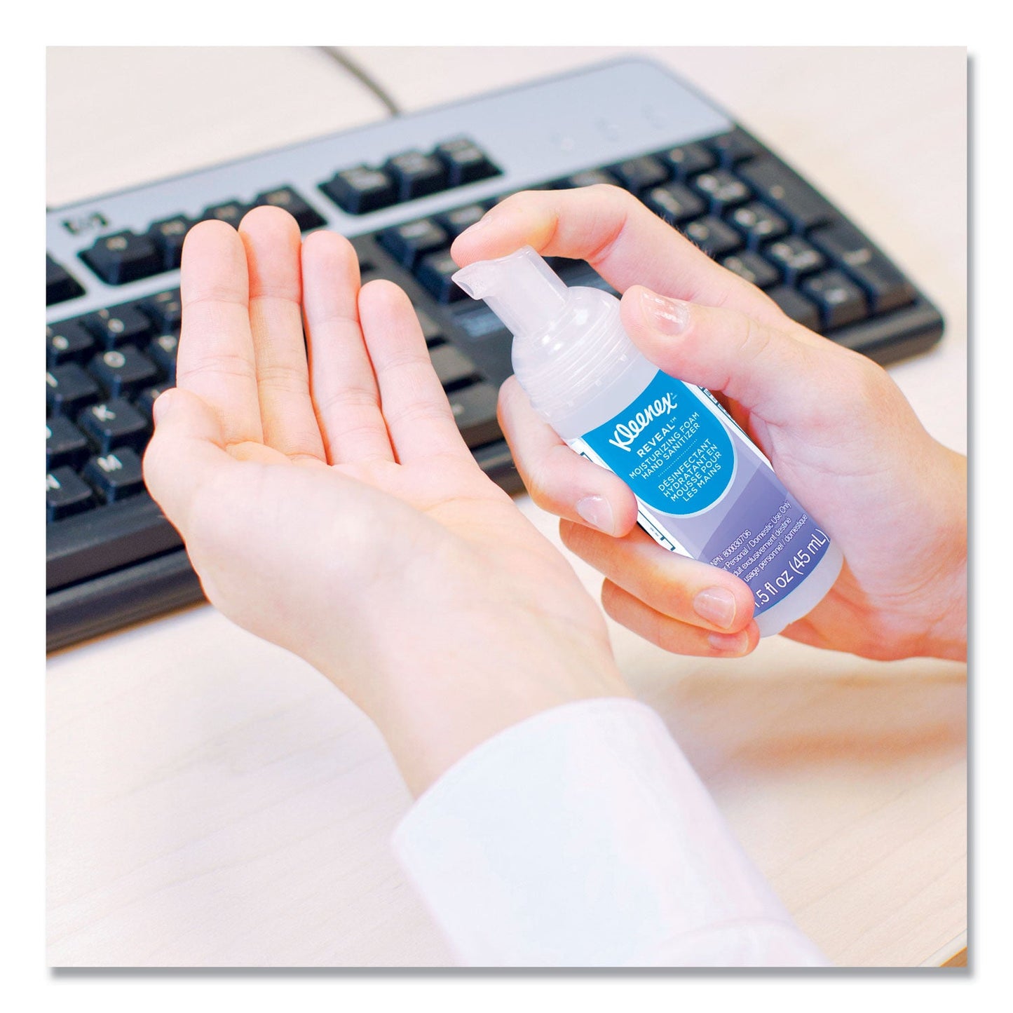 Kleenex Ultra Moisturizing Foam Hand Sanitizer, 1.5 oz Pump Bottle, Unscented