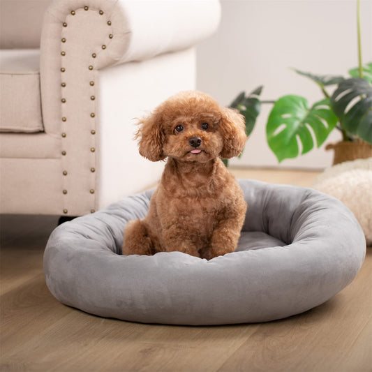 Donut Design Round Dog Bed, Anti Slip and Machine Washable