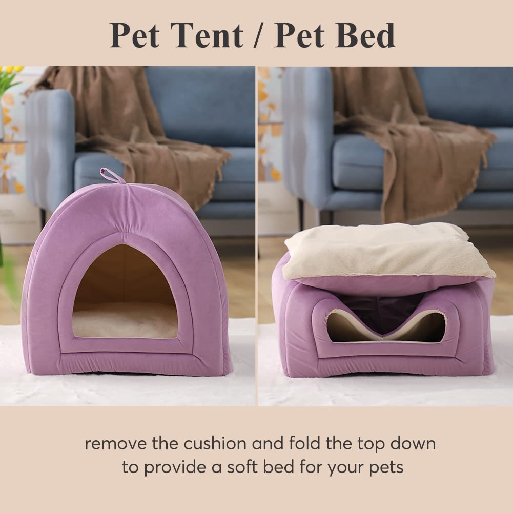 Cat Bed, Lovely Tent with Removable Washable Pillow Cushion