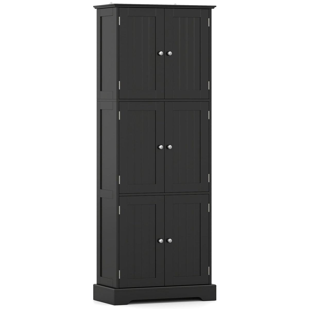 63-Inch Tall Bathroom Storage Cabinet with 6 Doors