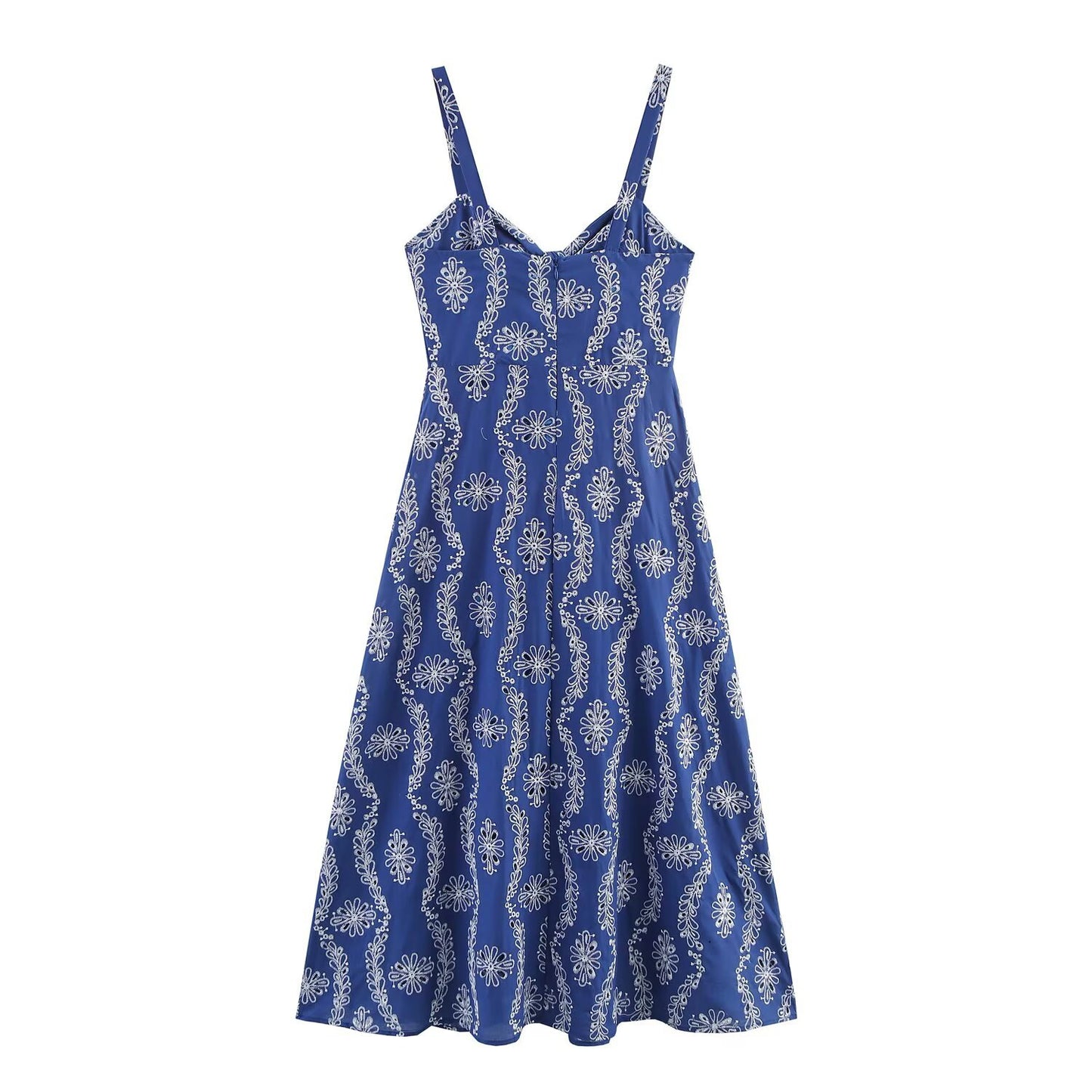 Hollow lace embroidery suspender dress for women
