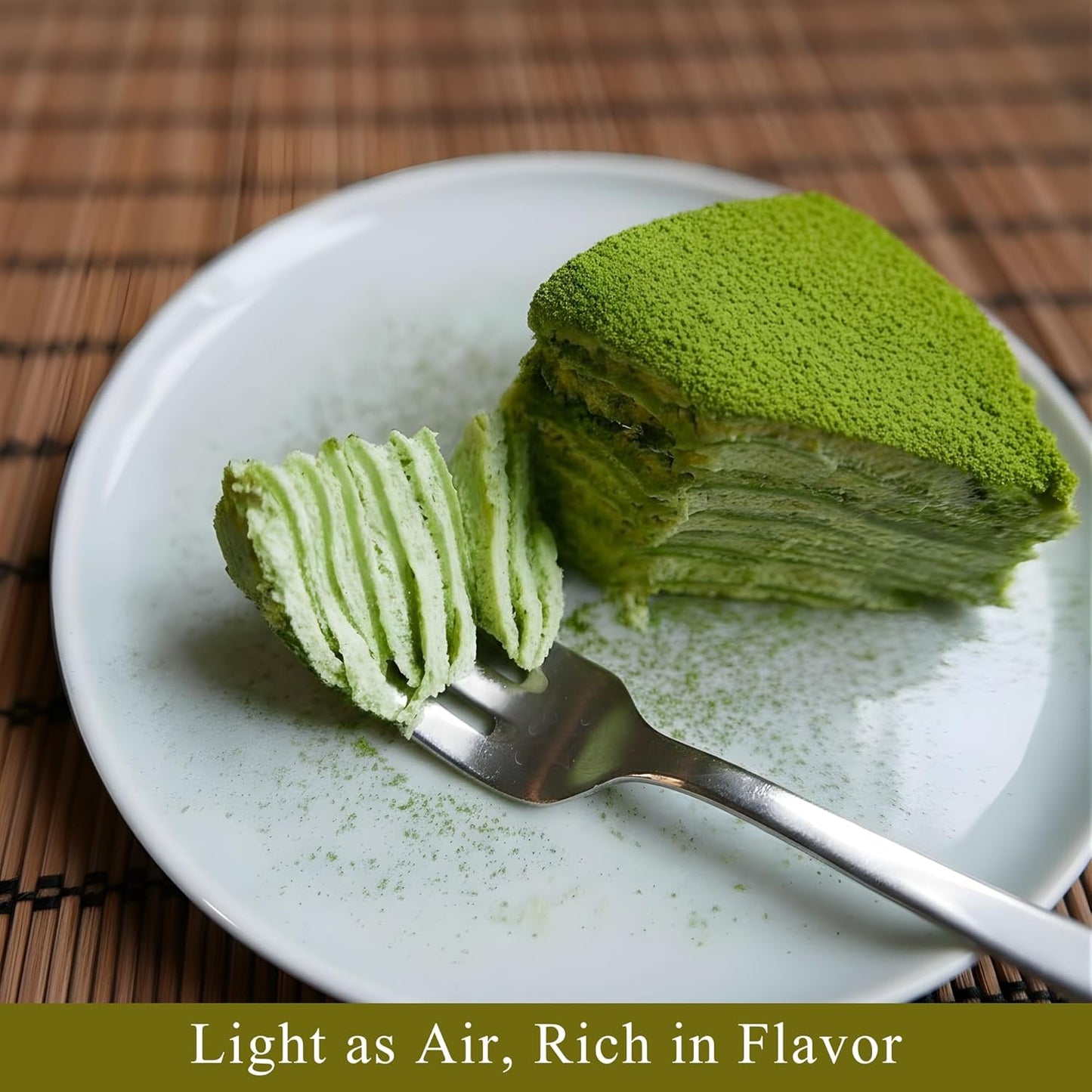 Andy Anand Sugar Free Matcha Green Tea Chiffon Cake - 2.4 lbs Decadent & Airy Gourmet Dessert, Keto & Diabetic Friendly, No Added Sugar, Artisan Handcrafted Healthy Gift Boxed