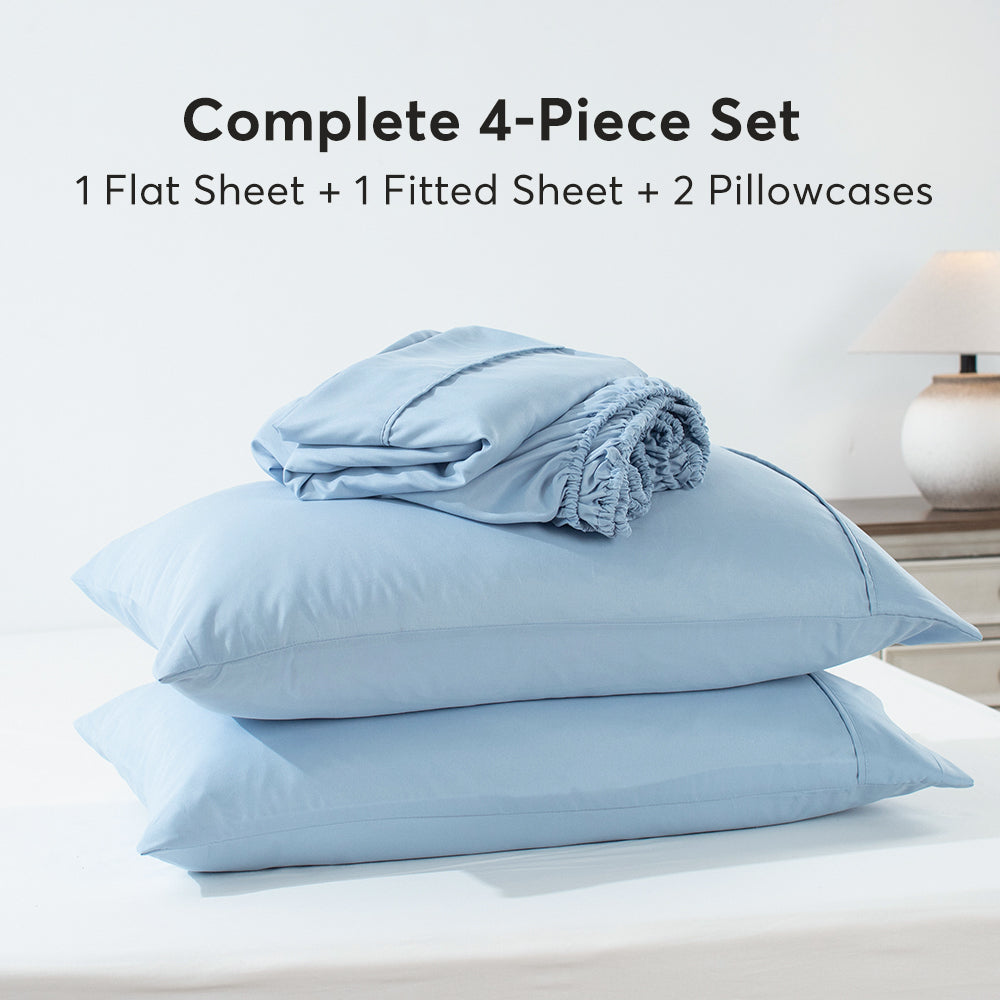 Soft Sheet Bedding Set in Deep Pocket, Hypoallergenic and Breathable, Room Decor, Graduation Gifts