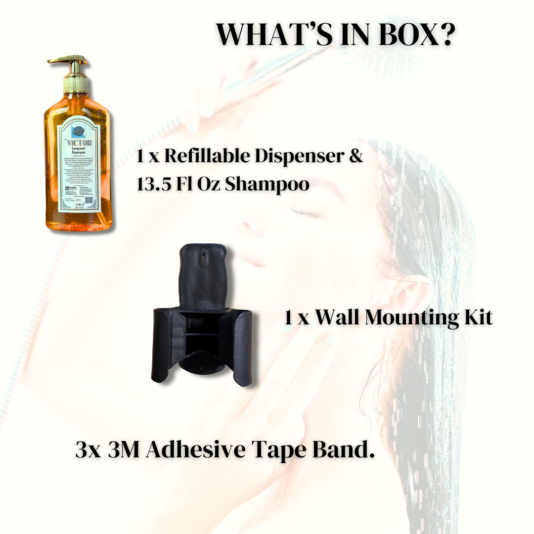 Roomsium Refillable Shampoo Amber Bottle With Wall Mount Kit
